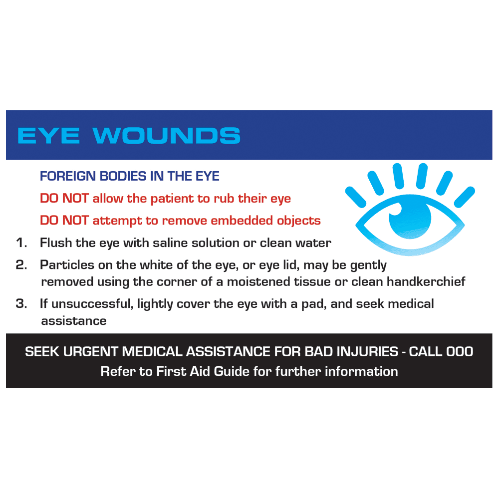 AEROGUIDE Eye Wound First Aid Card>
