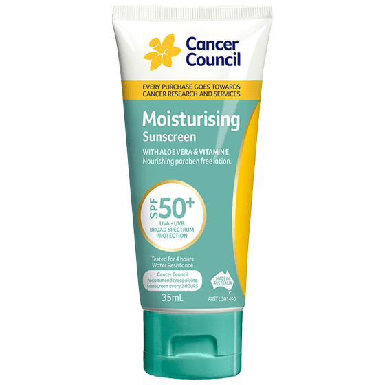 CANCER COUNCIL SPF50+ Moisturising Sunscreen Tube 35mL | Aero Healthcare