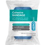 AEROBAN Blue Cohesive Bandage 10cm x 4.5M Wrap/12