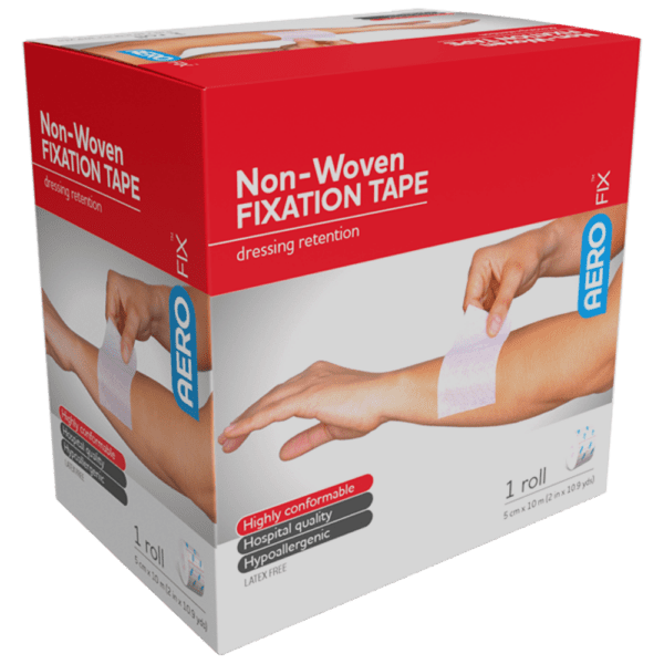 AEROFIX Non-Woven Fixation Tape 5cm x 10M - Customers also search for: Medstock MS101BFX MedStock BgeFabricRollFix10cmx1mx15,Medstock MS101FX MedStock WhtFabricRollFix10cmx1mx15,Smith & Nephew 36361508 Primafix Dress Plus 10cm x 2m