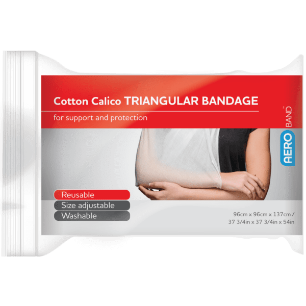 AEROBAND Cotton Calico Triangular Bandage 96 x 96 x 137cm Bag/10 - Customers also search for: Livingstone TBNW110 Livingstone Triangular Bandage,Non-Woven,White,110 x 110 x 155 cm,Each,Sentry TB002H Triangular Bandage,Uneedit 10106211,B4 B4,Triangular Bandage,Cotton,2pk,B4-BULK B4-BULK,10pk,A37613 First Aiders Choice Fac Triangular Cloth Bandage 110Cmx155Cm,ABC10 Triangular Bandage Calico,1181 Triangular Bandage 110cm x 110cm,10106211 S+M Triangular Bandage,SB669 Surgical Basics Triangular Bandage,MD5004 Mansfield Bandage Triangular 100x142x100cm,10306002 Triangular Bandage Cloth 110cm x 110cm x 155cm